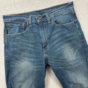 Levis 505 Jeans Mens 32x32 Medium Wash Thigh Fades Straight Regular Fit Denim